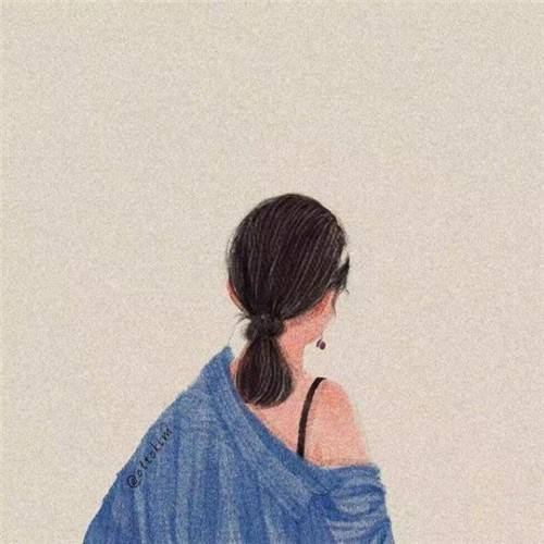 超唯美手绘女生背影头像图片精选_7