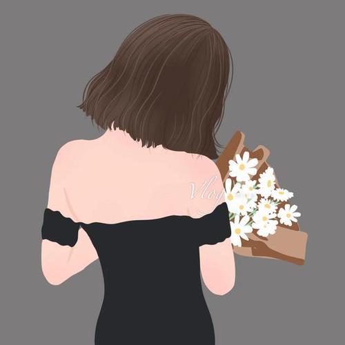 超唯美手绘女生背影头像图片精选_8