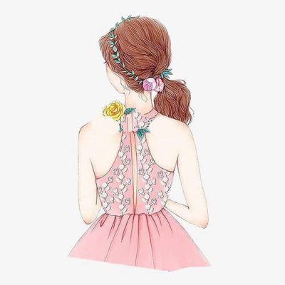 超唯美手绘女生背影头像图片精选