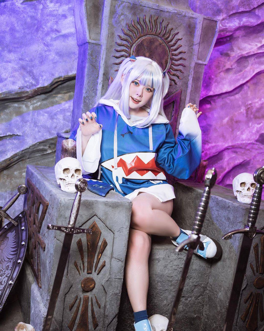 噶呜·古拉cosplay 真人还原鲨鱼女孩_3