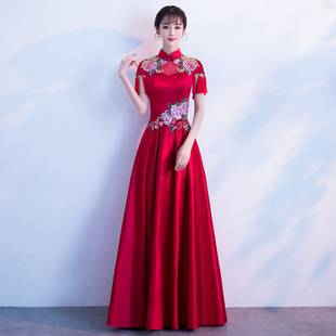 新娘结婚现场红色敬酒礼服_8