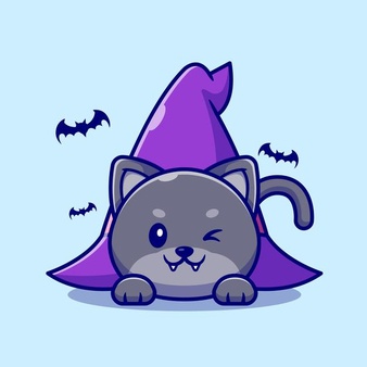 可爱女巫猫和南瓜万圣节头像图片精选_6