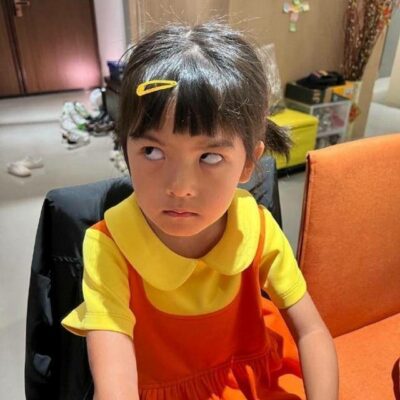 万圣节Cosplay《鱿鱼游戏》木头人小女孩
