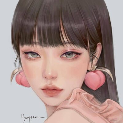 插画师hyunpeach无水印少女插画头像图片精选_10