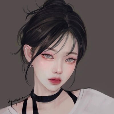 插画师hyunpeach无水印少女插画头像图片精选