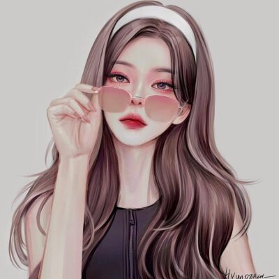 插画师hyunpeach无水印少女插画头像图片精选_4