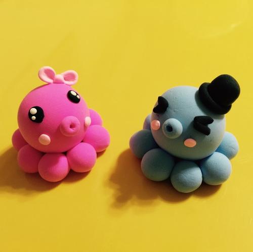 彩泥小章鱼手工制作成品图片_1