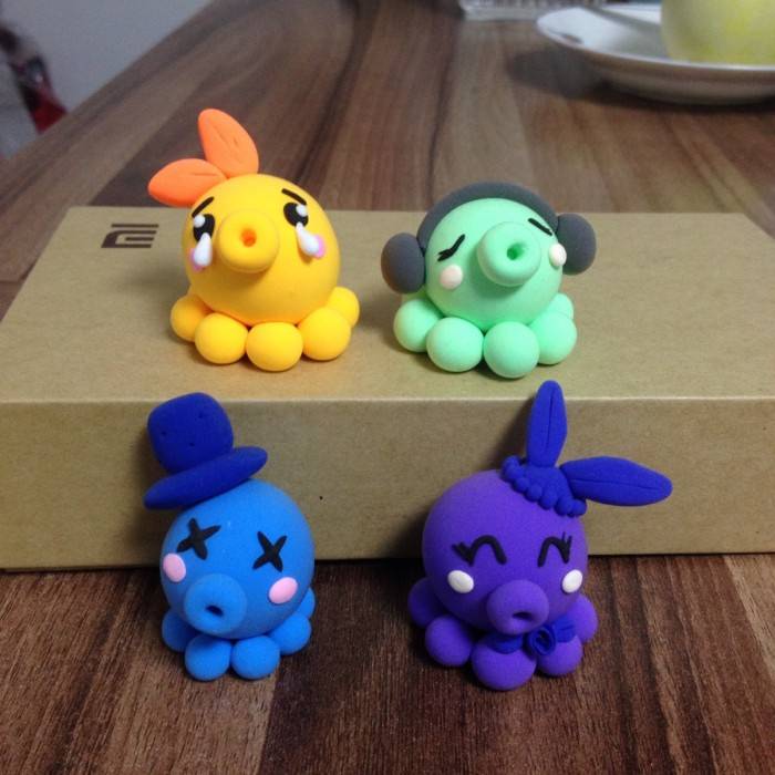 彩泥小章鱼手工制作成品图片_4