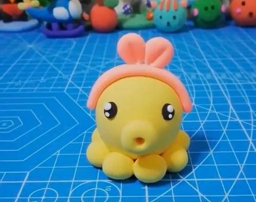 彩泥小章鱼手工制作成品图片_8