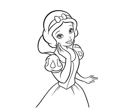白雪公主黑白卡通形象简笔画大全_8