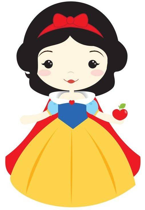 彩色白雪公主卡通简笔画图片大全_8