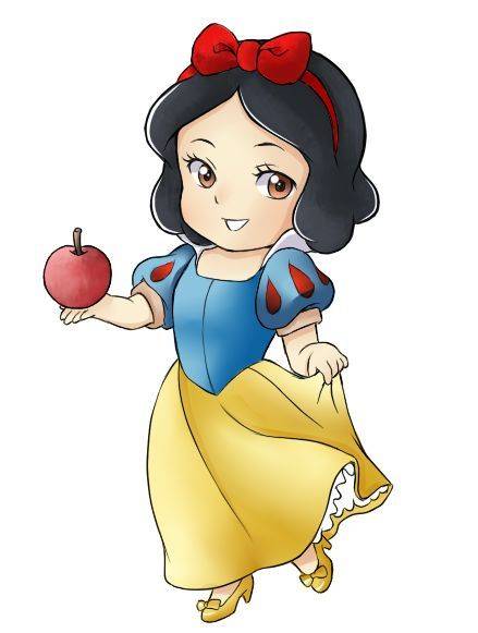 彩色白雪公主卡通简笔画图片大全_1