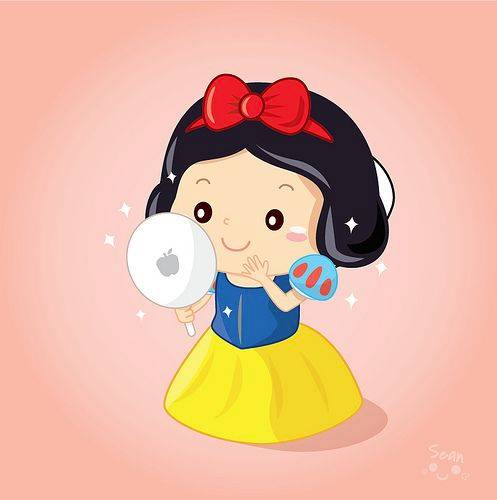 彩色白雪公主卡通简笔画图片大全_3