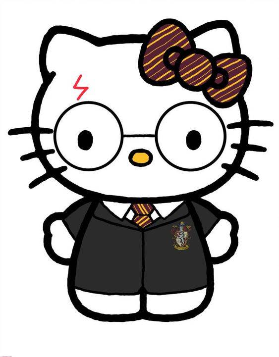 彩色Hello kitty卡通简笔画图片大全_4