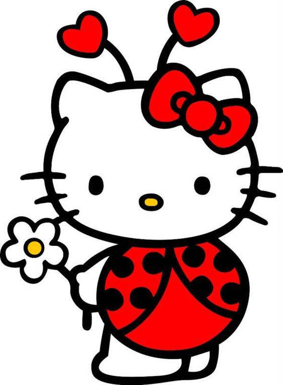 彩色Hello kitty卡通简笔画图片大全_2