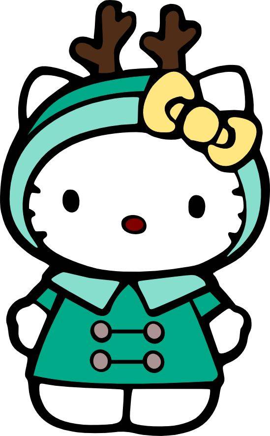 彩色Hello kitty卡通简笔画图片大全_1