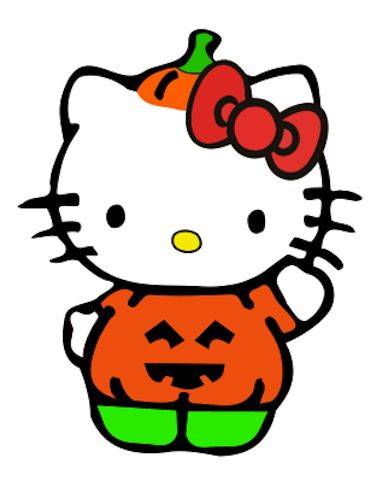 彩色Hello kitty卡通简笔画图片大全_7