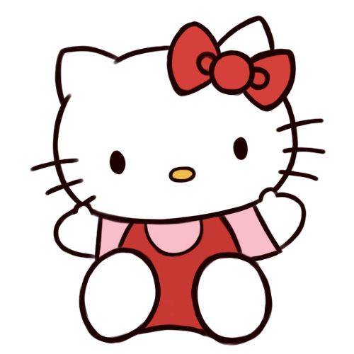 彩色Hello kitty卡通简笔画图片大全_10