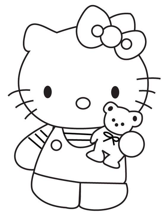 黑白Hello kitty卡通简笔画图片大全_8