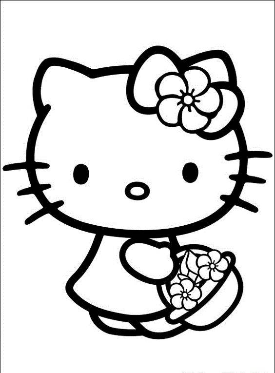 黑白Hello kitty卡通简笔画图片大全_7