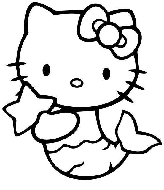 黑白Hello kitty卡通简笔画图片大全_5