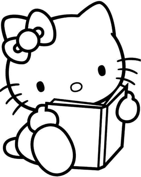 黑白Hello kitty卡通简笔画图片大全_4