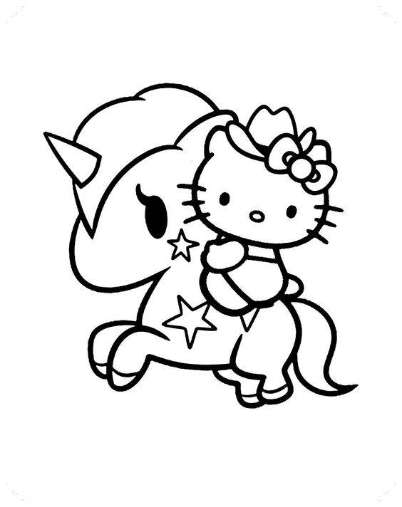 黑白Hello kitty卡通简笔画图片大全_3