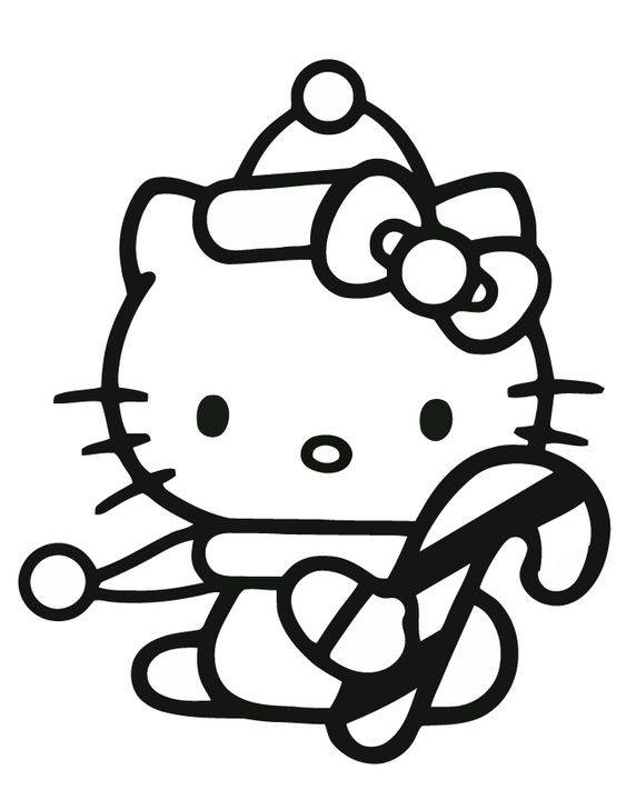 黑白Hello kitty卡通简笔画图片大全_2
