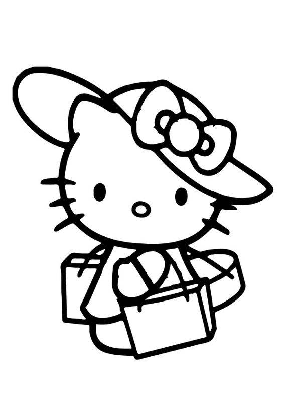 黑白Hello kitty卡通简笔画图片大全_1