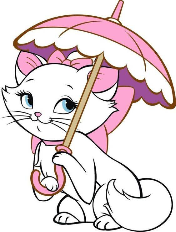 彩色玛丽猫卡通简笔画图片大全_5