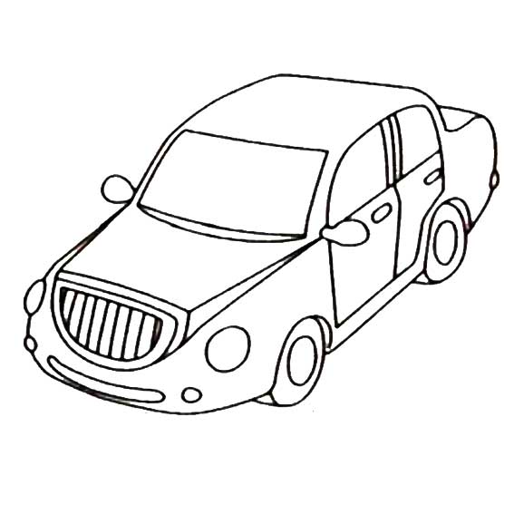 简单的汽车黑白色简笔画图片大全_9