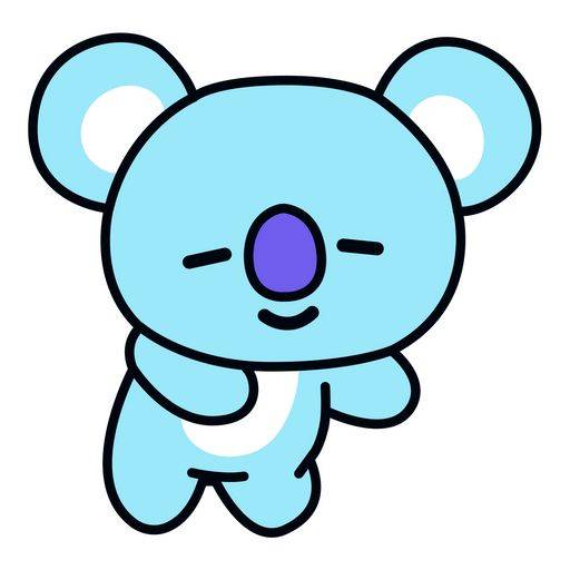 Q版蓝色考拉简笔画图片大全_4