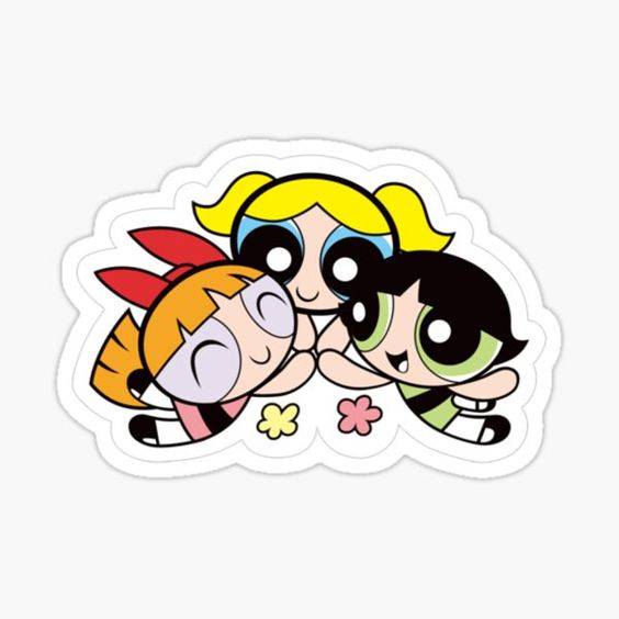 飞天小女警卡通三人闺蜜头像图片_3