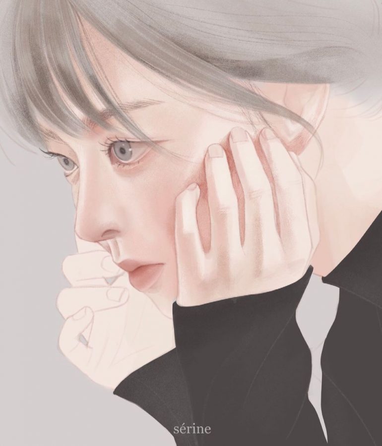 插画手绘风女生高冷孤独头像图片精选_25