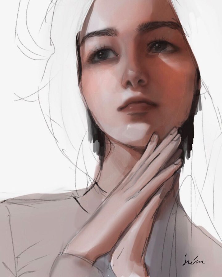插画手绘风女生高冷孤独头像图片精选_11