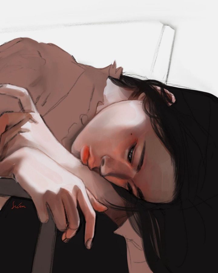 插画手绘风女生高冷孤独头像图片精选_9