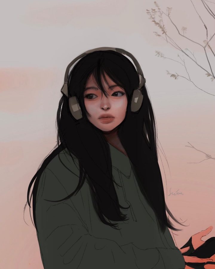插画手绘风女生高冷孤独头像图片精选_6