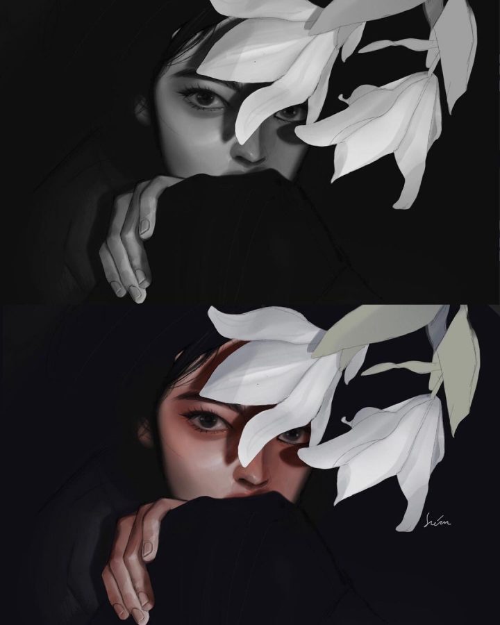 插画手绘风女生高冷孤独头像图片精选_4