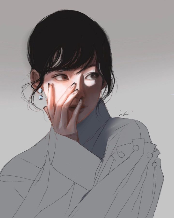 插画手绘风女生高冷孤独头像图片精选_3