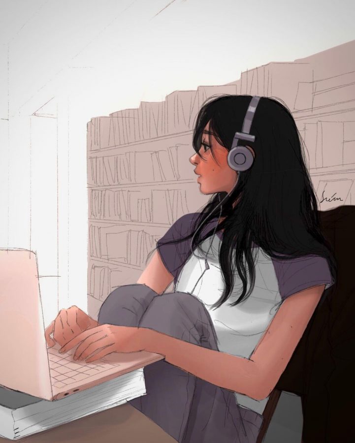 插画手绘风女生高冷孤独头像图片精选_1