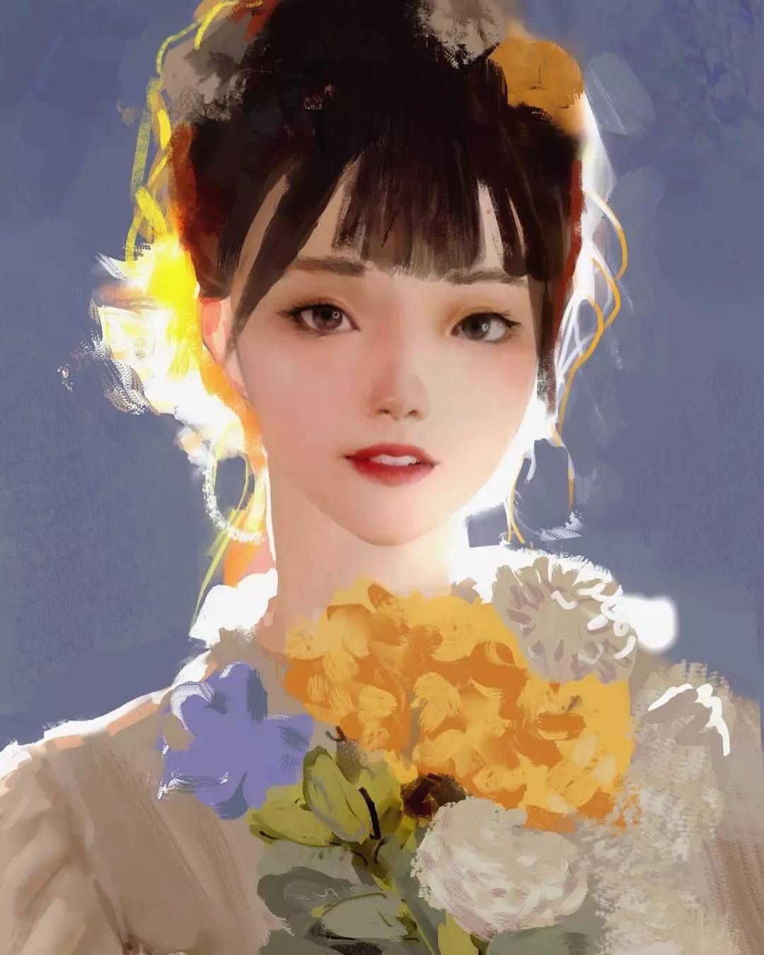气质超级好的油画女孩唯美图片精选_4