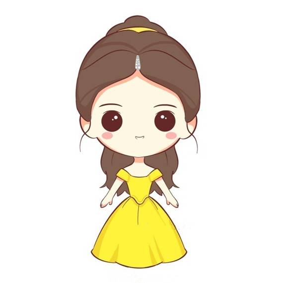 彩色贝儿公主简笔画图片大全_11