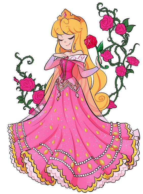 迪士尼睡美人彩色简笔画图片大全_9