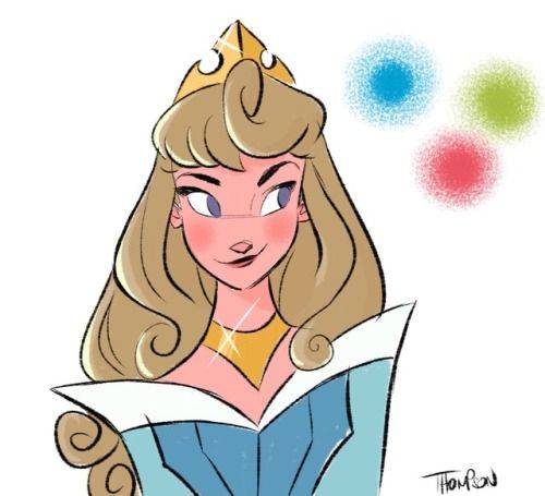 迪士尼睡美人彩色简笔画图片大全_3