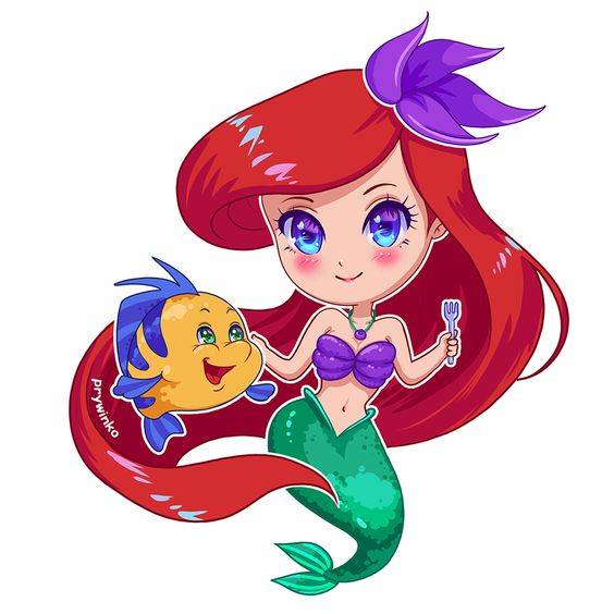 Q版彩色美人鱼简笔画图片大全_10