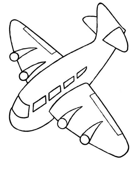 黑白色简单飞机简笔画图片大全_9