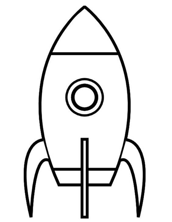 黑白色火箭简笔画图片大全_10