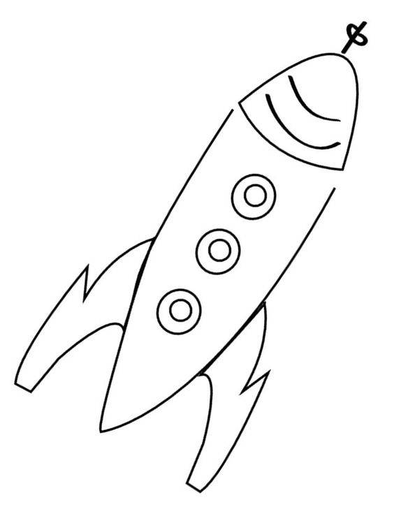 黑白色火箭简笔画图片大全_7