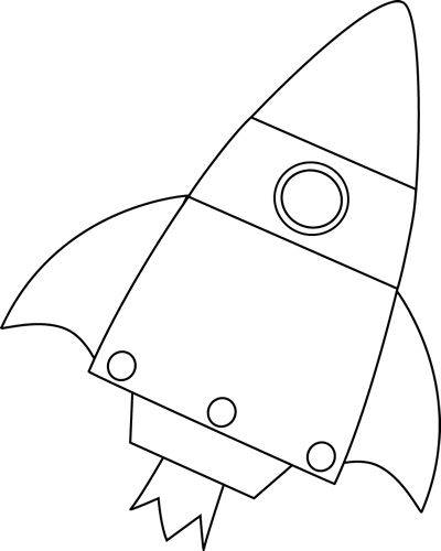 黑白色火箭简笔画图片大全_6