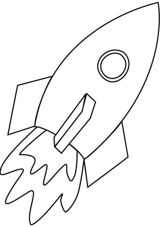 黑白色火箭简笔画图片大全_5
